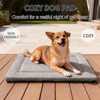 Dog Bed Mat - Dog Crate Pad - Reversible Mat for Pet Comfort - Soft Bed Crate Pads for All Seasons - Durable, Machine Washable Mat for Crates, Travel, and Home (Light Gray, 30" L*20" W*1.5" Th)