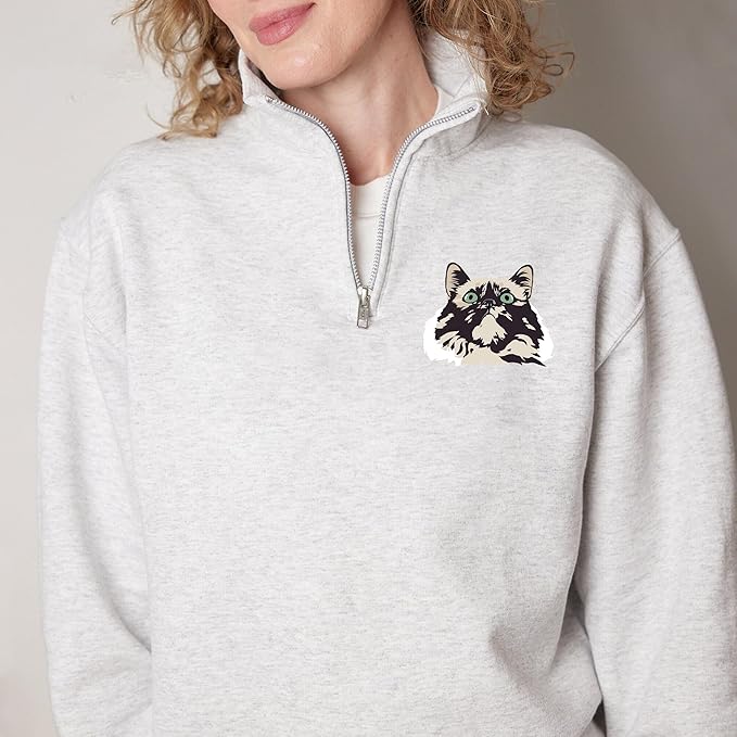Chillever Personalized Embroidery Sweatshirt With Dog Photo for Women, Custom Dog Mom Sweatshirt, Dogs Mom Gifts