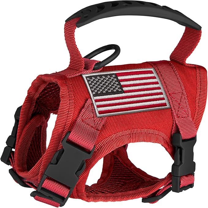 IronSeals Tactical Nylon Adjustable Dog Vest Harness Comfy Mesh Padding Puppy Vest with Quick-Release Buckle and Rubber Handle for Small Dog/Big Cat