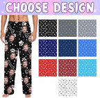 Custom Couple Pajama Pants Sock with Funny Face, Personalized PJ Anniversary Birthday Women Men Pants