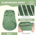 Dog Clothes, Stripe Dogs Shirts for Small & Medium Breeds, Pet Tank Top, Breathable Waffle Fabric Puppy Outfit, Shirt for Chihuahua, Yorkie, Dachshund, Corgi (4Pack, XSmall)