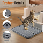 Large Cat Litter Box Step Mat, 16.5"x11.2" Cat Ramp Stairs, Cat Litter Catcher for Self-Cleaning Litter Box, Cats Pedal Step Stool Ideal for Kitten & Older Cats (Dark Grey)