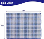 OUTCREATOR® Washable Bed Pads 18" x 24" (Pack of 3) for Incontinence Mattress Protector, Reusable Underpads for Elderly, Adults, Kids, Pets with Anti-Slip Bottom (Light Blue Plaid)