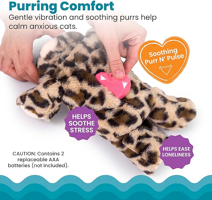 Catstages Calming Kitty Pal Cat Toy - Plush with Purring, Heartbeat, Warmth & Vibration for Anxiety Relief in Kittens and Cats