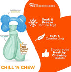 Nylabone Freezer Bone Puppy Chew Toy, Soothing Teething Toys for Puppies, Rubber & Terry Cloth, Peanut Butter Flavor, Small Dogs - Up to 25 lbs., 1 Count