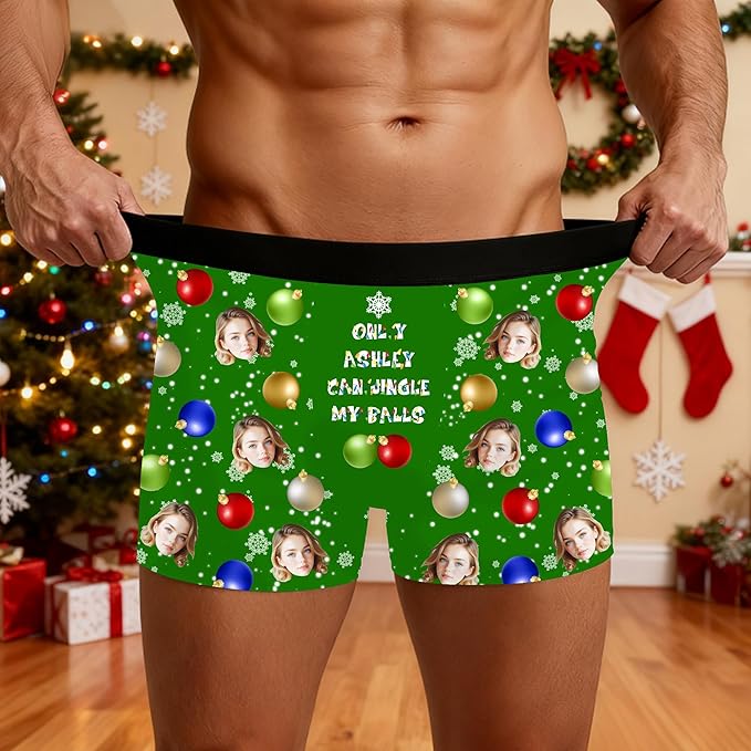 M YESCUSTOM Custom Faces Funny Short Briefs Gift for Husband Underwear