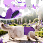 Cat Harness and Leash for Walking Escape Proof Breathable Mesh Fabric, Purple, Extra Large, Adjustable Cat Walking Jackets with Handle, Padded Stylish Cat Vest