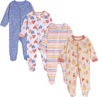 Onesies Brand Baby Girls' 4-pack Sleep 'N Play Footies Multi Pack