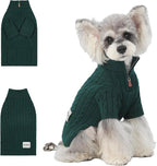 Small/Medium Dog Sweater, Warm Dog Winter Coat w/Sleeves, Comfortable High Neck Premium Dog Clothes for Schnauzer-Best for Holidays, Daily Walks M Green