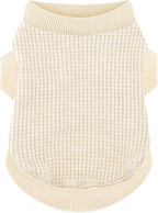 Cozy Lightweight Dog Sweaters Shirt for Small Puppies: Stretchable Beige Tank Top Attire, Perfect for Chihuahuas and Yorkies - Enhancing Comfort and Playfulness on Chilly Days - Medium
