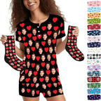 D-Story Custom Short Pajama Set with Pet Face Personalized Photo Sleepwear 2 Pieces Pjs Nightwear Xmas Gift for Women