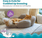 Catstages Purrfect Petals Flower Cat Bed with Plush Support and Raised Sides, Tan, 21 in - Secure, Soft, Comfortable Bed for Cats and Kittens