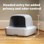 PetSafe ScoopFree Crystal Pro Self-Cleaning Cat Litter Box System – Enclosed Front-Entry – Advanced Odor Control – Includes 1 Disposable Crystal Litter Tray – White (PAL00-18017)