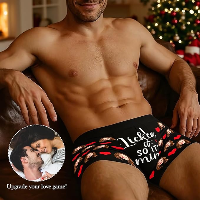 M YESCUSTOM Custom Faces Funny Short Briefs Gift for Husband Underwear