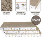 PatiencET Cardboard Cat Scratcher Pads, 6-Pack (3 Flat Double-Sided, 3 Wavy), Catnip Included, for Small and Medium Indoor Cats