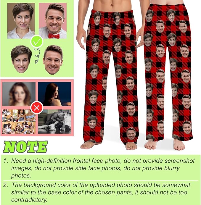 Custom Pajamas Pants With Photo Face Custom PJ Pants Personalized Gifts For Women Men Pet Dog Cat Christmas Valentines