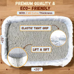 Cat Sifting Litter Box Liners - 21 Count - 2 MIL Extra Thick - Litter Bags Liners with Elastic Drawstring, Tear-Resistant Waterproof Cat litter liners for litter box, Kitty Litter Liners (30" × 16")