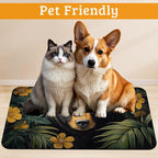 Brown Bear Dog Food Mat,Forest Absorbent Pet Feeding Mat for Food and Water Bowl,Quick Dry Dog Placemat Non Slip Rubber Backing Waterproof Pet Supplies 12" x 20"