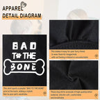 Discover Cozy Cotton Canine Wear: Soft, Lightweight, and Breathable Dog Shirt Vest with Eye-Catching Graphics(Bad to The Bone), Keeping Your Furry Friend Warm and Comfy! Black XS