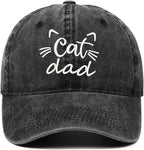 CORIRESHA Cat Mom Baseball Cap Washed Denim Cotton Adjustable Unisex Hat