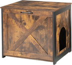 Dwanton Cat Litter Box Furniture Hidden, Cat Litter Box Enclosure, Reversible Entrance Can Be on Left or Right Side, Indoor Cabinet, Wooden Washroom, End Table, Nightstand, Rustic Brown, 23.6" L