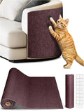 2PCS 39.4"x15.8" Cat Scratch Mat, Trimmable Self-Adhesive Carpet, DIY Climb Cat Scratcher for Furniture Couch or Wall Protector, Covering Cat Scratching Post Replacement Pads (Brown)