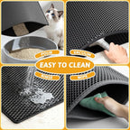 Pieviev Cat Litter Mat Double Layer Waterproof Urine Proof Trapping Mat 1 Pack (Black, 30x24 Inch (Pack of 1))