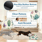 Cactus Flower Pet Feeding Mat for Floors–Christmas Stocking Absorbent Quick Dry Dog Cat Bowl Mat for Food and Water, Non Slip Waterproof Base, Mess-Free Feeding Accessories 12"x20"