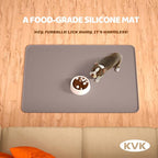 Dog Food Mat, 39.4×29.5in Extra Large Silicone Pet Feeding Mat - Waterproof, Non - Slip, Chew - Resistant for Food & Water, Protect Floors (Light Gray)