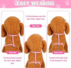 Auidy_6TXD 3 Pack Cat Harness and Leash Reflective Cat Harness Escape Proof for Walking Adjustable Kitten Harness for Small Medium Cats