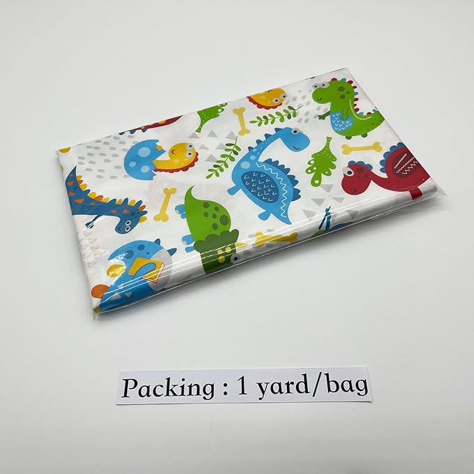 1 Yard (Pre-Cut) 43" x 36" (109cm x 92cm) Premium Floral Cotton Quilting Sewing Fabric, DIY Sewing Patchwork Supplies for Face mask Clothing Handmade Craft&Home Decoration (Dinosaur 6)