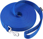 AmaGood Dog/Puppy Obedience Recall Training Agility Lead-15 ft 20 ft 30 ft 50 ft Long Leash-for Dog Training,Tie Out,Play,Safety,Camping (20 feet, Blue)
