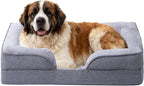 Makigued Orthopedic Dog Bed for Large Dogs Egg Crate Foam Pet Sofa with Waterproof Liner, Removable Washable Cover, Nonslip Bottom, Cozy Couch for Large Dogs 41.7 x 31.5X 6.7Inch, Grey