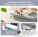 Orthopedic Dog Bed Medium Size Dog, Memory Foam Dogs Bed for Medium Dogs, Washable Removable Cover, Nonskid Bottom, Waterproof, for Indoor, Outdoor, Crate ＆ Car Use, 35x23x6 Inches, Light Grey