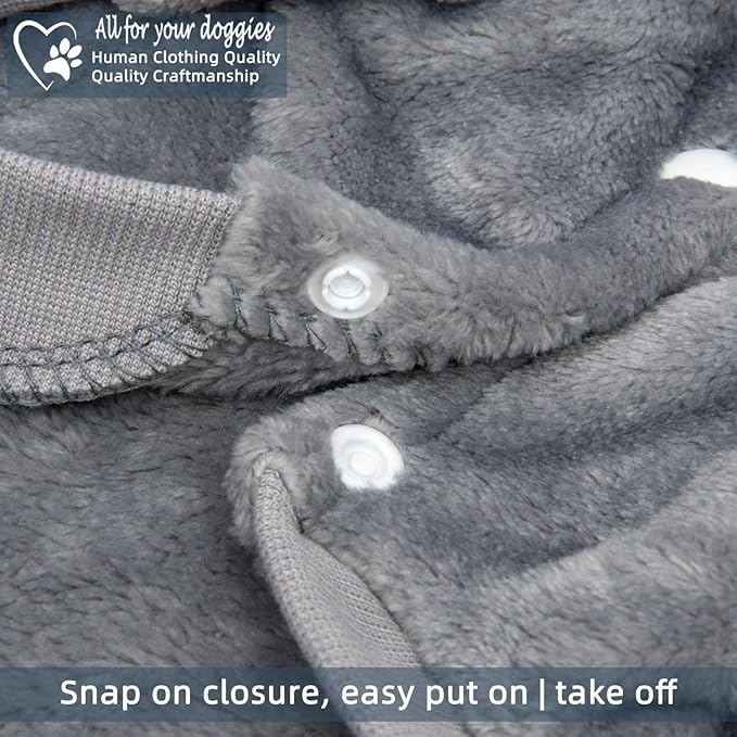 FabriCastle Dog Hoodie Sweater for Small Dogs Boy and Girl, Dog Clothes XS XXS Puppy Sweatshirt, Pet Outfit, Cat Clothing Super Soft Warm Snap On Closure (Light Grey, X-Large)