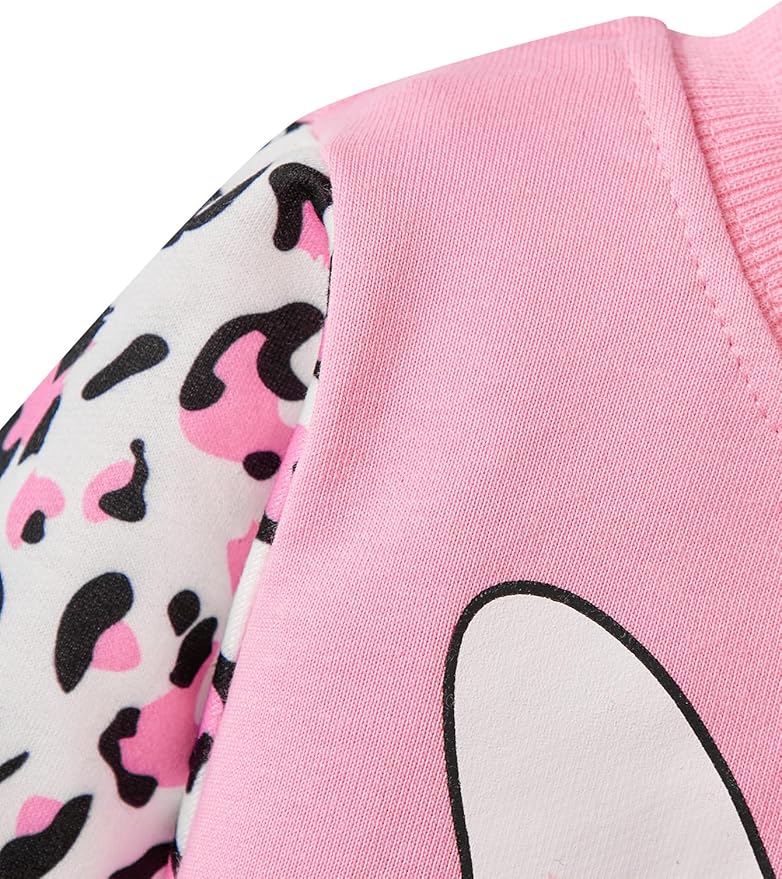 Little Girls Unicorn Outfits 2 Piece Kids Ruffle Sleeve Sweatshirt + Leggings Fall Leopard Clothing Sets 2-10 Years Old
