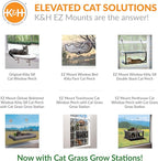 K&H Pet Products Window Lounger with Oat Grass, Cat Window Perch for Large Cats, Farmed in USA, Non-GMO Grass Kit, Sturdy Kitty Sill Window Hammock Bed, Steel Frame, Sturdy Suction Cups - 23 X 12in