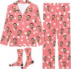 D-Story Personalized Pajamas with 1-8 Faces for Women Men, Custom Christmas Pjs, Pajamas Gifts For Family,Cat Mom,Dog Mom