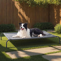 Bedsure Outdoor Elevated Dog Bed Large Sized Dog, Portable Indoor & Outdoor Cooling Raised Cot Pet Hammock Bed with Skid-Resistant Feet, Frame with Breathable Mesh, Grey, 49 inches