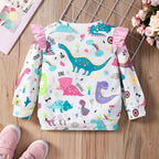 RETSUGO Toddler Baby Girls Sweatshirts Casual Pullover Crewneck Winter Long Sleeve Tops Shirts Clothes 3T-8T