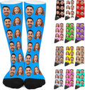 Artsadd Custom Face Socks for Dad Fathers Day Gift Novelty Personalized Photo Pet Socks Customized Crew Sock -Made In USA