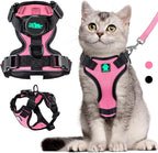Cat Harness and Leash for Walking,Airtag Cat Harness and Leash Set with Integrated Hidden type Air Tag Holder,Escape Proof Reflective Adjustable Vest Harnesses with Apple Air Tag Case for Cats,Puppies