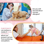 PUMYPOREITY Cat Recovery Suit, Stops Wound Licking After Surgery, Sticky Hair Shirt with Sticky Fabric, Cat Pajamas Prevents Over-Grooming, Kitten Onesie - Soft & Machine Washable, Pink, S