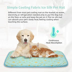 NWK Pack of 4 Pet Cooling Mat - Ice Silk Cooling Mat for Dogs & Cats Portable & Washable Pet Cooling Blanket, Car Seats, Beds for Summer (4pcs, Green Fruit, 27’’ X 20’’ X 0.3)