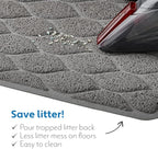 MIGHTY MONKEY Waterproof BPA Free Cat Litter Box Trapping Mat, Easy Clean Floors, Textured Backing, Soft on Sensitive Kitty Paws, Cats Accessories, Less Waste, Stays in Place, 24x17, Slate Gray