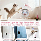 7-in-1 Kitten Toys for Indoor Cats with Washable Adhesive Suction Cup, Hanging Interactive Cat Toys, Silvervine Stick and Sisal Chew Rope Catnip Teething Toy for Bored Kitten (Pink)