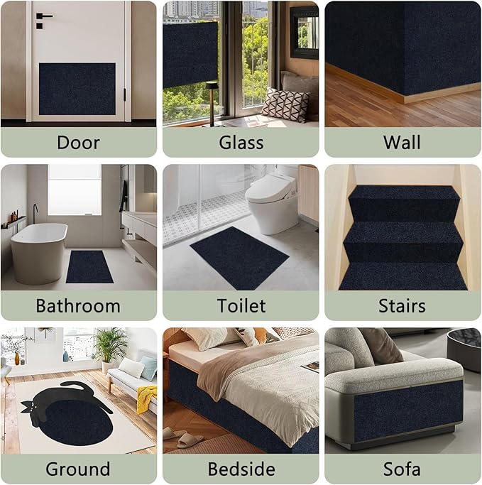 2Pack Total 78.7"x15.8" Cat Scratch Mat for Cat Couch Furniture and Wall Protector | Trimmable Self-Adhesive Carpet Climb Cat Scratcher for Covering Cat Tower and Replacement Pads (Blue)