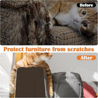 Cat Scratch Furniture Protector - 100" x 13.8" Trimmable Self-Adhesive Cats Claws Scratch Pads, DIY Cat Climbing Couch Protector for Scratch Post Cat Tree Replacement Indoor (Brown)