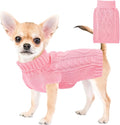 Dog Sweaters for Small Dogs Winter Dog Clothes Turtleneck Puppy Sweater Warm Pet Clothes Knitted Solid Cat Sweater Dogie Outfit XS~L(Light Pink,L)
