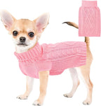 Dog Sweaters for Small Dogs Winter Dog Clothes Turtleneck Puppy Sweater Warm Pet Clothes Knitted Solid Cat Sweater Dogie Outfit XS~L(Light Pink,L)